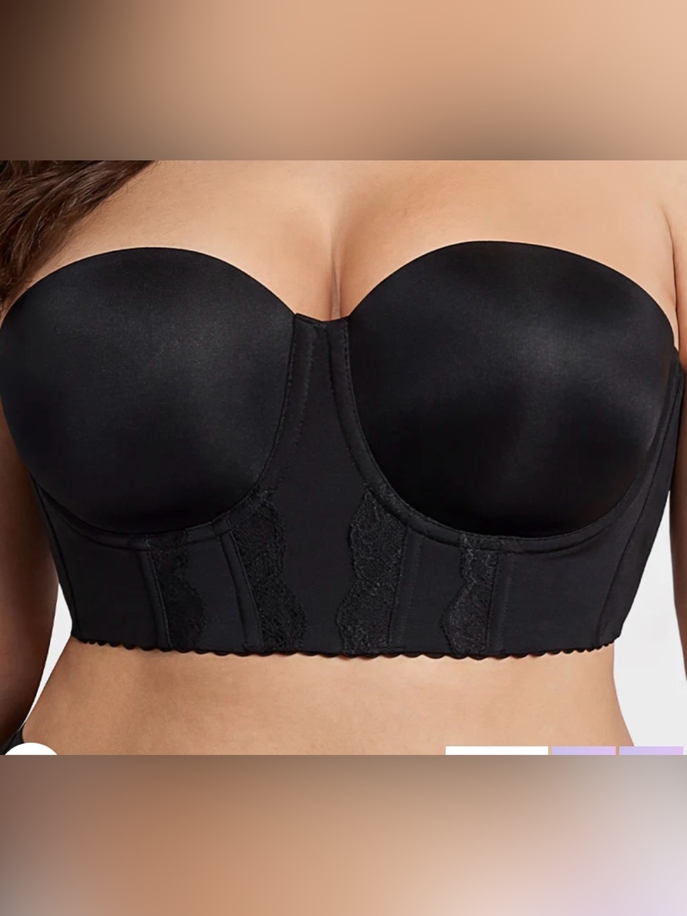 SHECURVE Woman’s the Low Back Strapless Underwire Bra 42E Sleek Smooth Comfy Fit